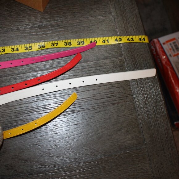 womens skinny faux leather dress belts lot of 4 - Picture 4 of 5